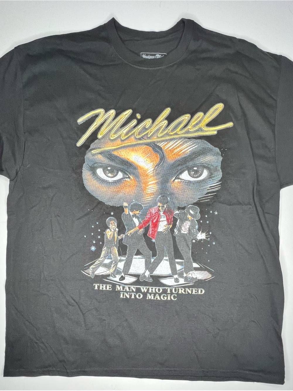 XXL Black Michael Graphic Tee - The Man Who Turned Into Magic